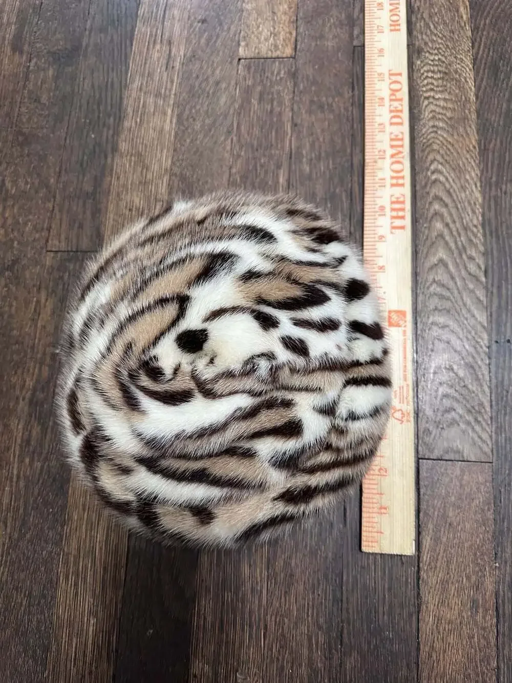Vintage Real Fur Animal Print Beret Hat